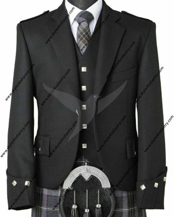 Scottish Argyle Kilt Jacket Men Custom Made Highland Jacket With Free Waistcoat