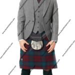 TWEED ARGYLE JACKET AND 5 BUTTON VEST LIGHT GREY TWEED