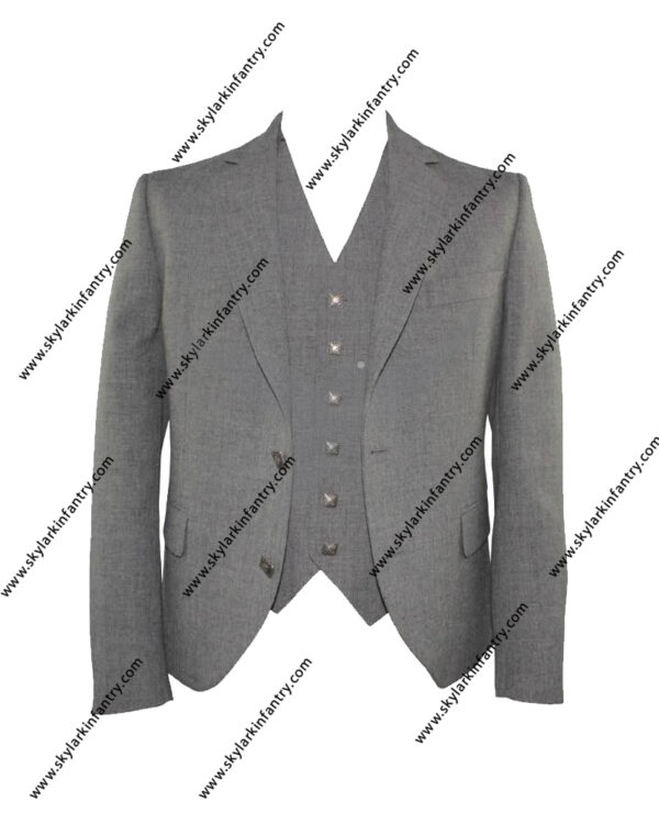 Tailored grey argyll and waistcoat set