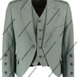 Tweed Kilt Jacket and Waistcoat Moss Front