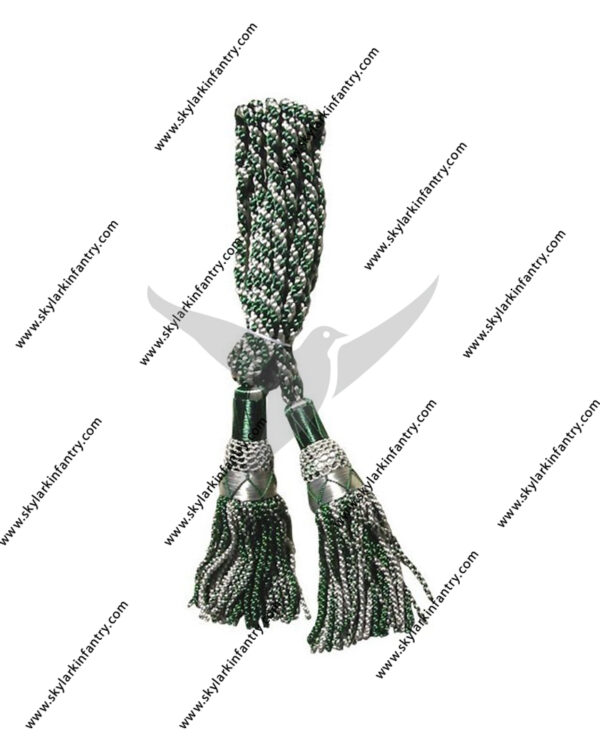 silver green silk bagpipe cord